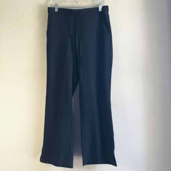 Black scrub pants size Small ‘Med Couture’ quick dry stretchy pockets - Picture 1 of 7